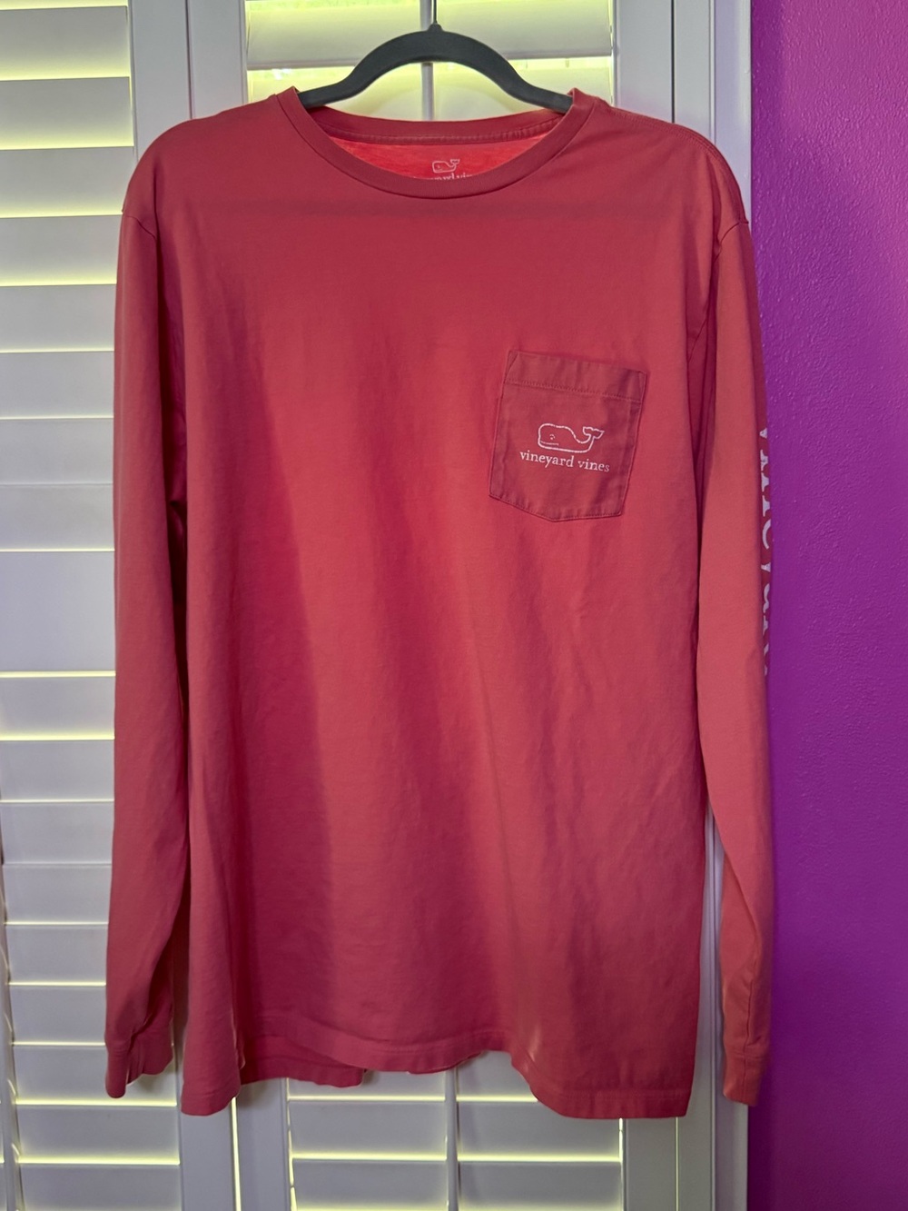 Vineyard Vines Long-Sleeve Pocket Tee - Coral Red